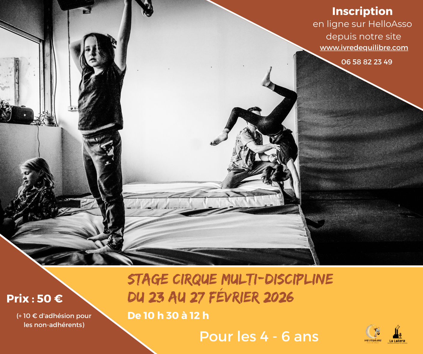 Lire la suite à propos de l’article Stage 4-6ans multi-discipline avec Ivre d&rsquo;équilibre