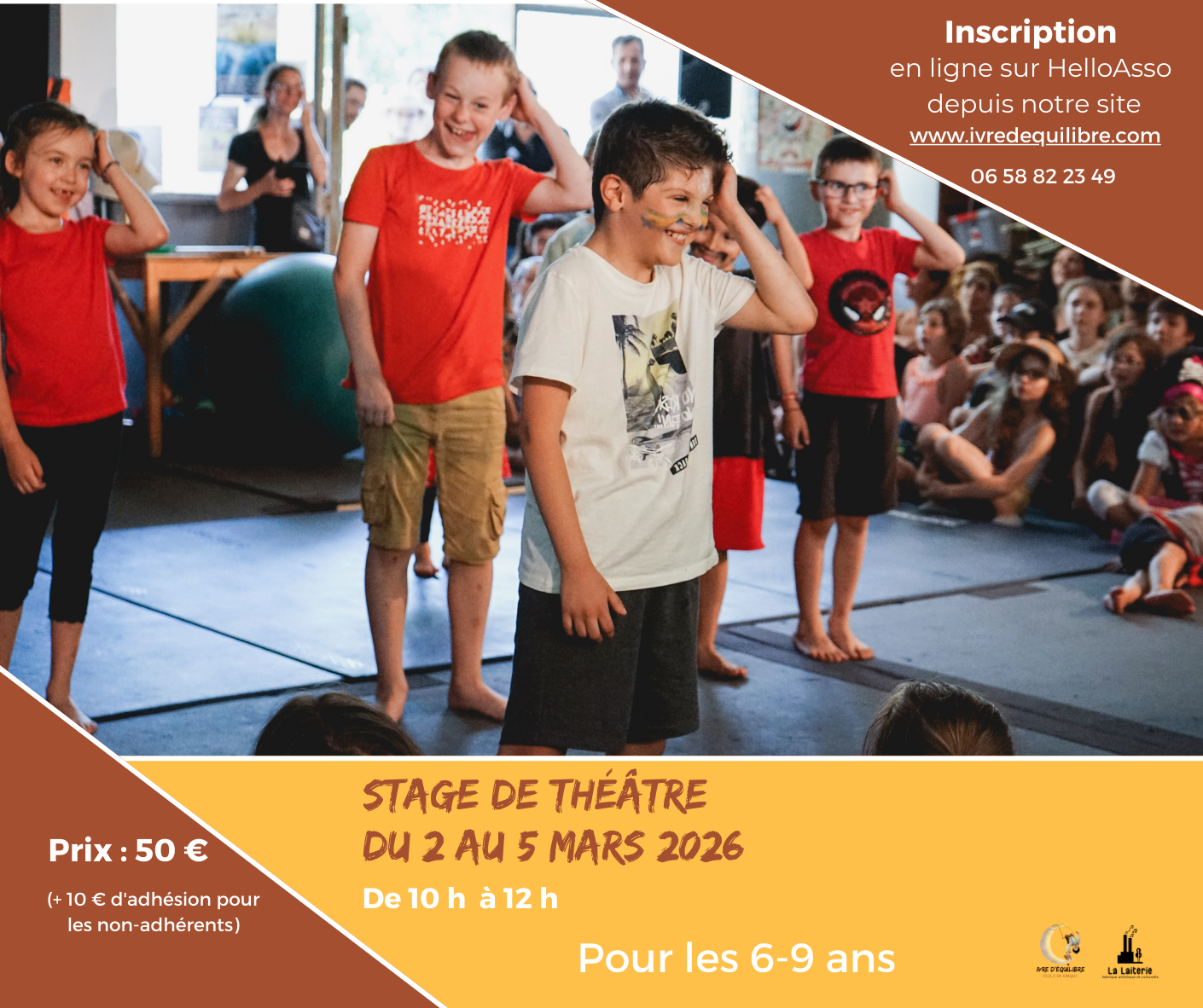 Lire la suite à propos de l’article Stage 6ans et + Théâtre avec Ivre d&rsquo;équilibre